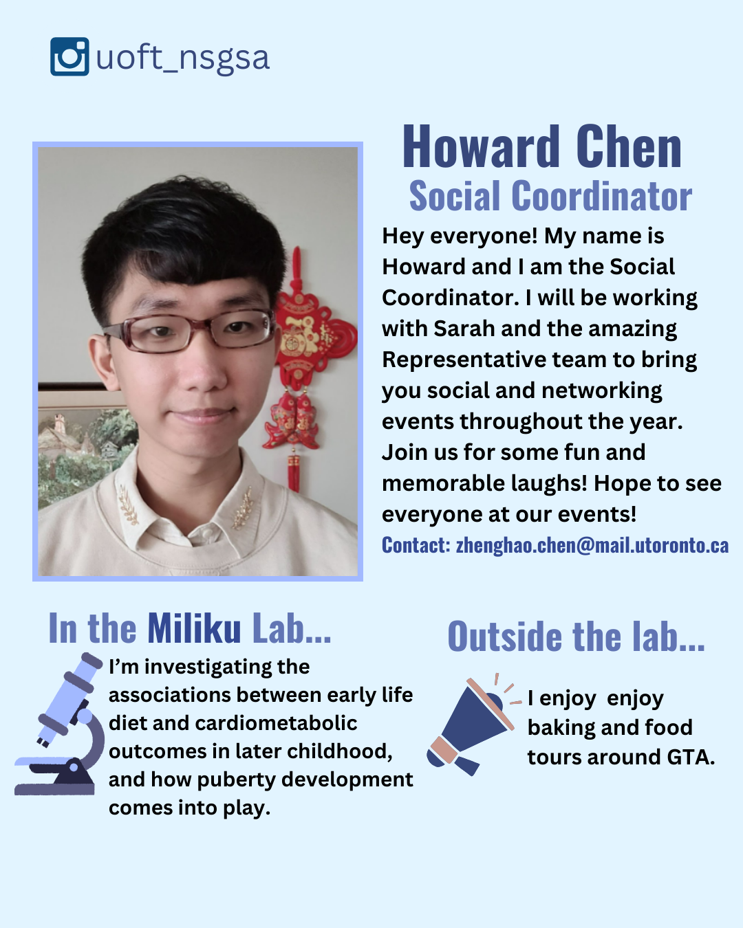 Howard Chen, Social Coordinator 