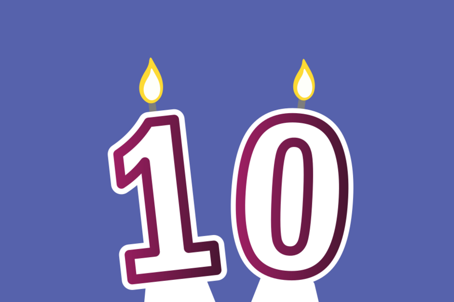 Number 10 birthday candles