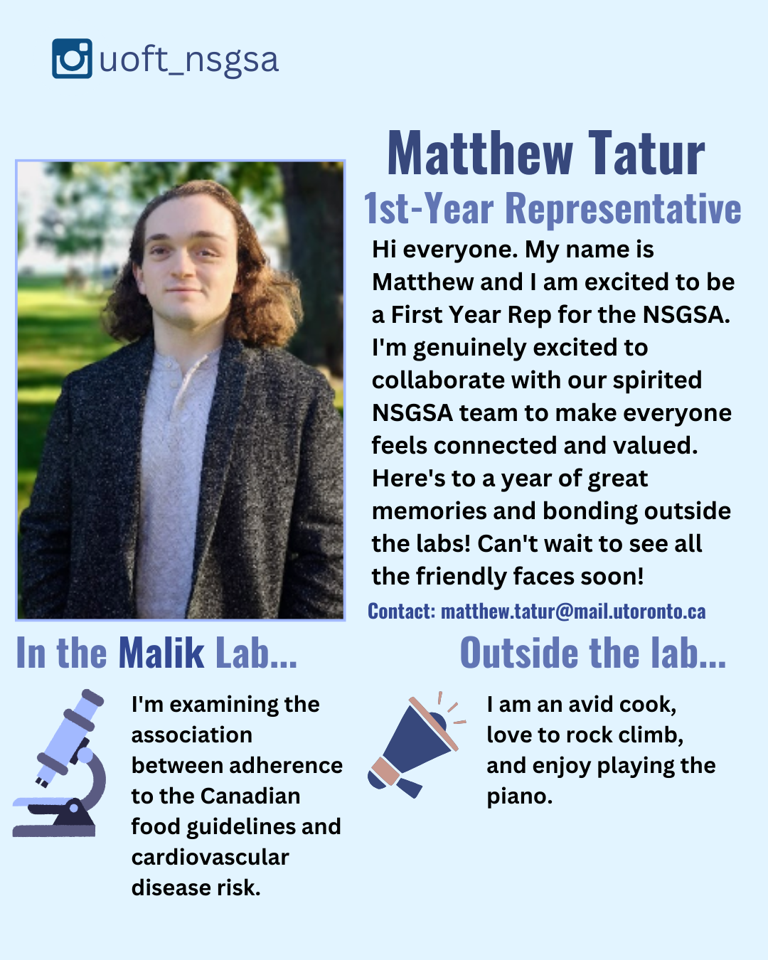 Matthew Tatur, 1st Year Representative