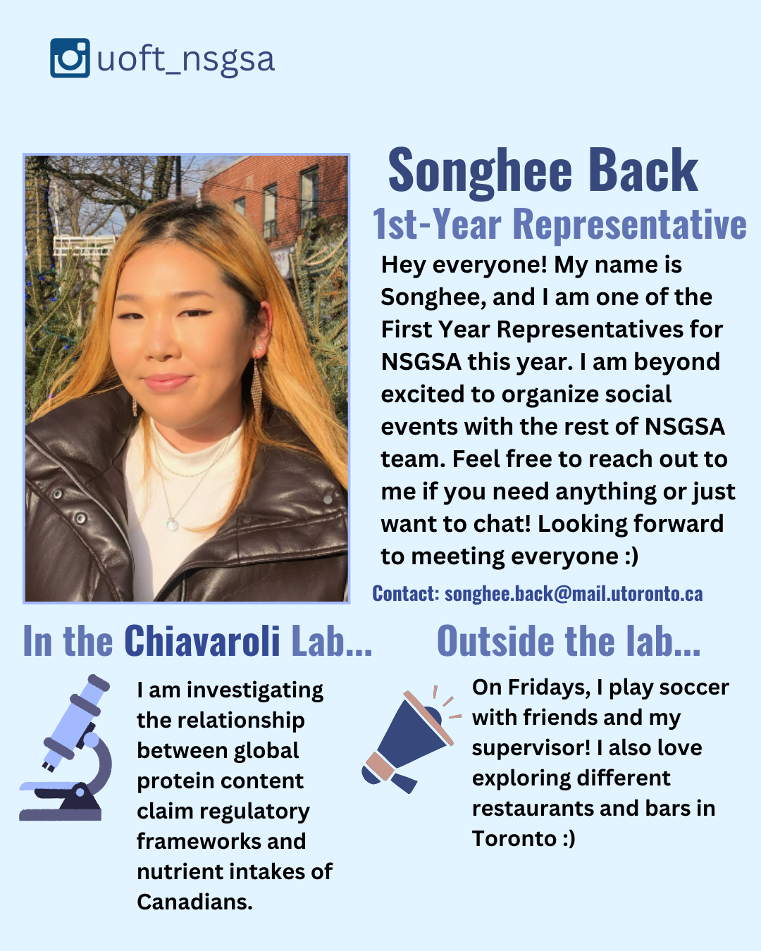Songhee Back, 1st Year Representative