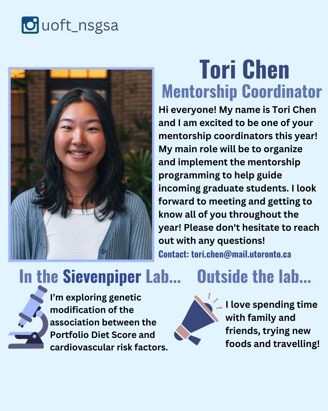 Tori Chen, Mentorship Coordinator