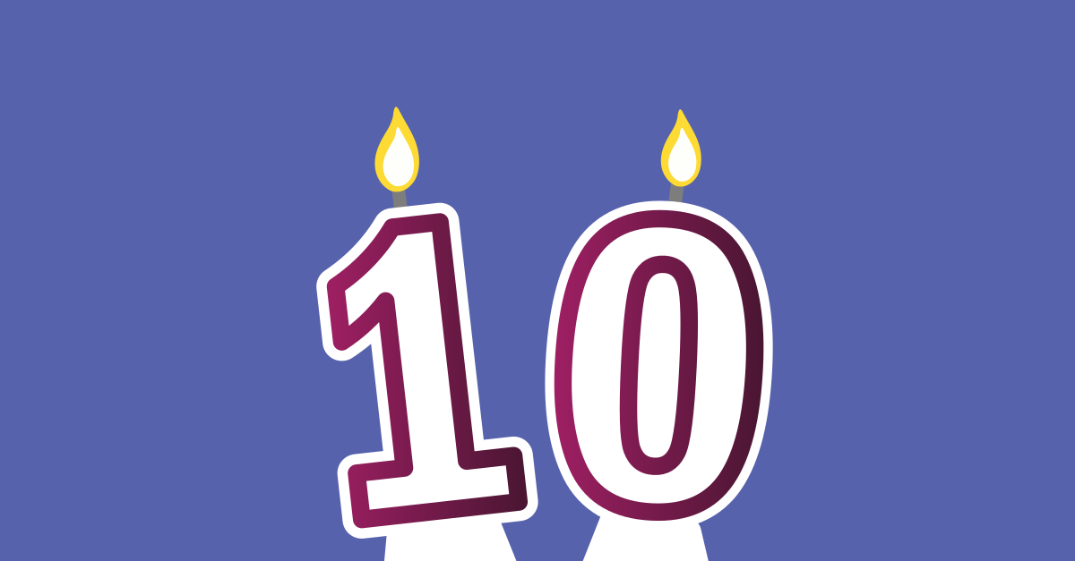 Number 10 birthday candles